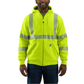Carhartt High-Visibility Loose Fit Midweight Thermal-Lined Full-Zip Class 3 Sweatshirt – 104988-323