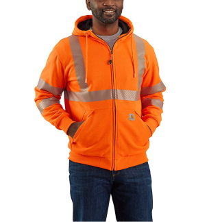 Carhartt High-Visibility Loose Fit Midweight Thermal-Lined Full-Zip Class 3 Sweatshirt – 104988-824